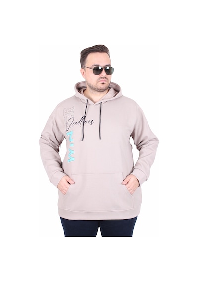 Moc Grande Mocgrande Büyük Beden Kapüşonlu Sweat Double Face Winter 25700 Bej Bej