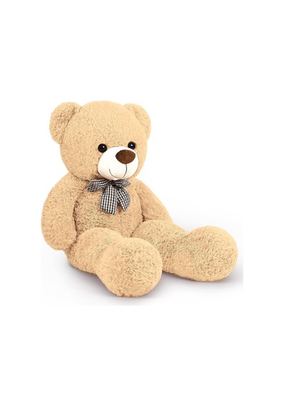 90 Cm Rengarenk Papyonlu Peluş Ayıcık -% 100 Yerli Boz Genel
