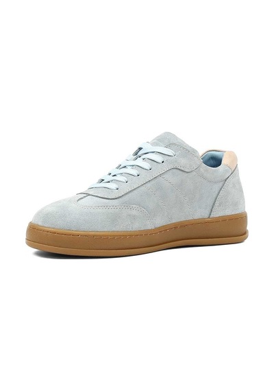 Kadın Mavi Kalın Tabanlı Süet Deri Sneaker