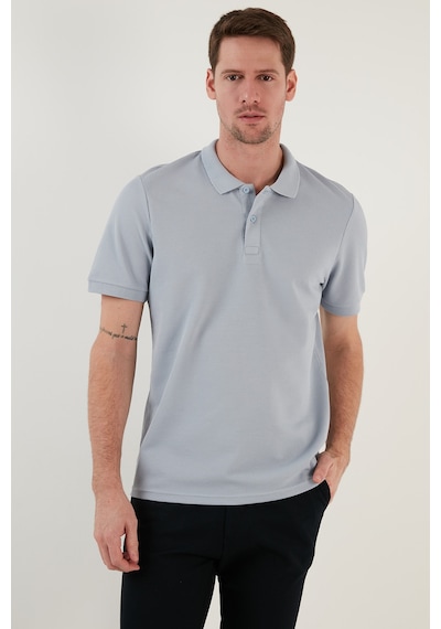 Buratti Regular Fit Pamuklu Düğmeli Erkek Polo Yaka T Shirt 5902326 Açık Gri