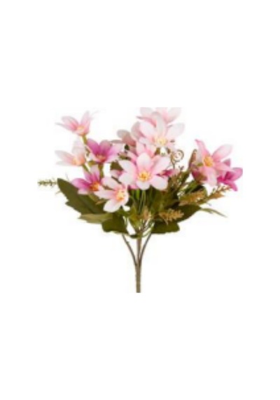 Yapay Çiçek Islak Dokulu Gül Beyaz-pembe 48 Cm. Çok Renkli