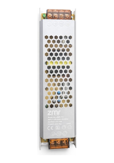 Zmr-712/b.00 12v 17a 204w Slim Trafo Ince Kasa Led Güç Kaynağı Beyaz