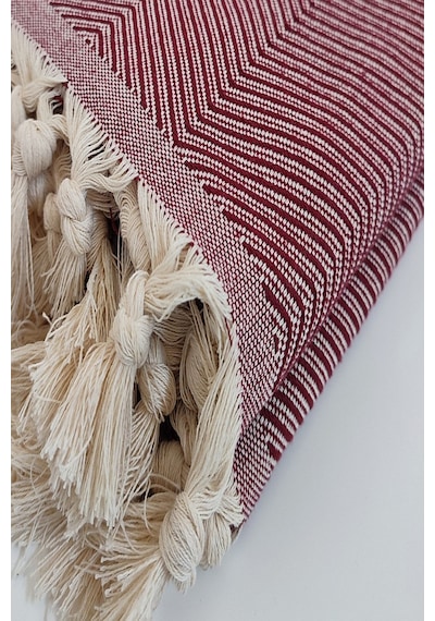 Miracolo Home Bordo Pamuklu Dekoratif Koltuk Örtüsü 170x230 Boyutlu Optimal Kaymaz Tasarım