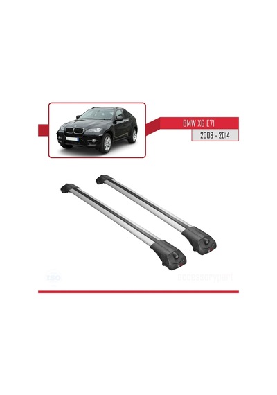 Bmw X6 E71 İçin 2008-2014 Arası İle Uyumlu Ace-1 Ara Atkı Tavan Barı Gri