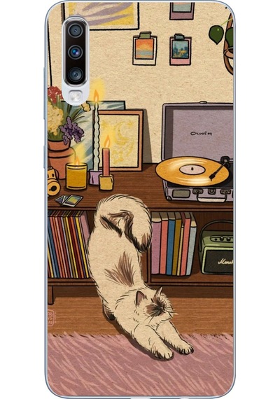 Samsung Galaxy A30s - A50 Uyumlu Nostaljik Köpek Tasarımlı Baskılı Silikon Kılıf Renkli
