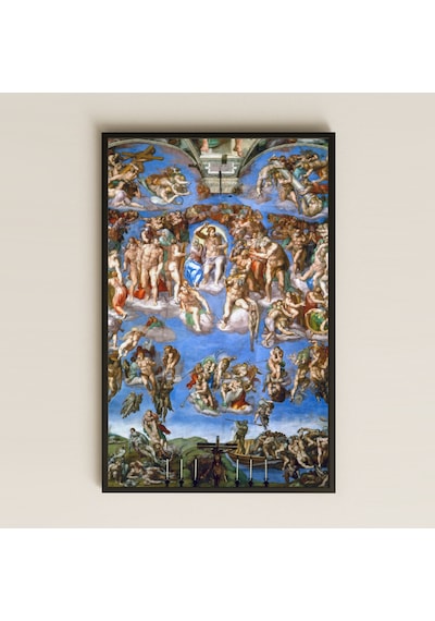 Michelangelo Son Yargı Pvc Tablo - Kıyamet Temalı Rönesans Freski