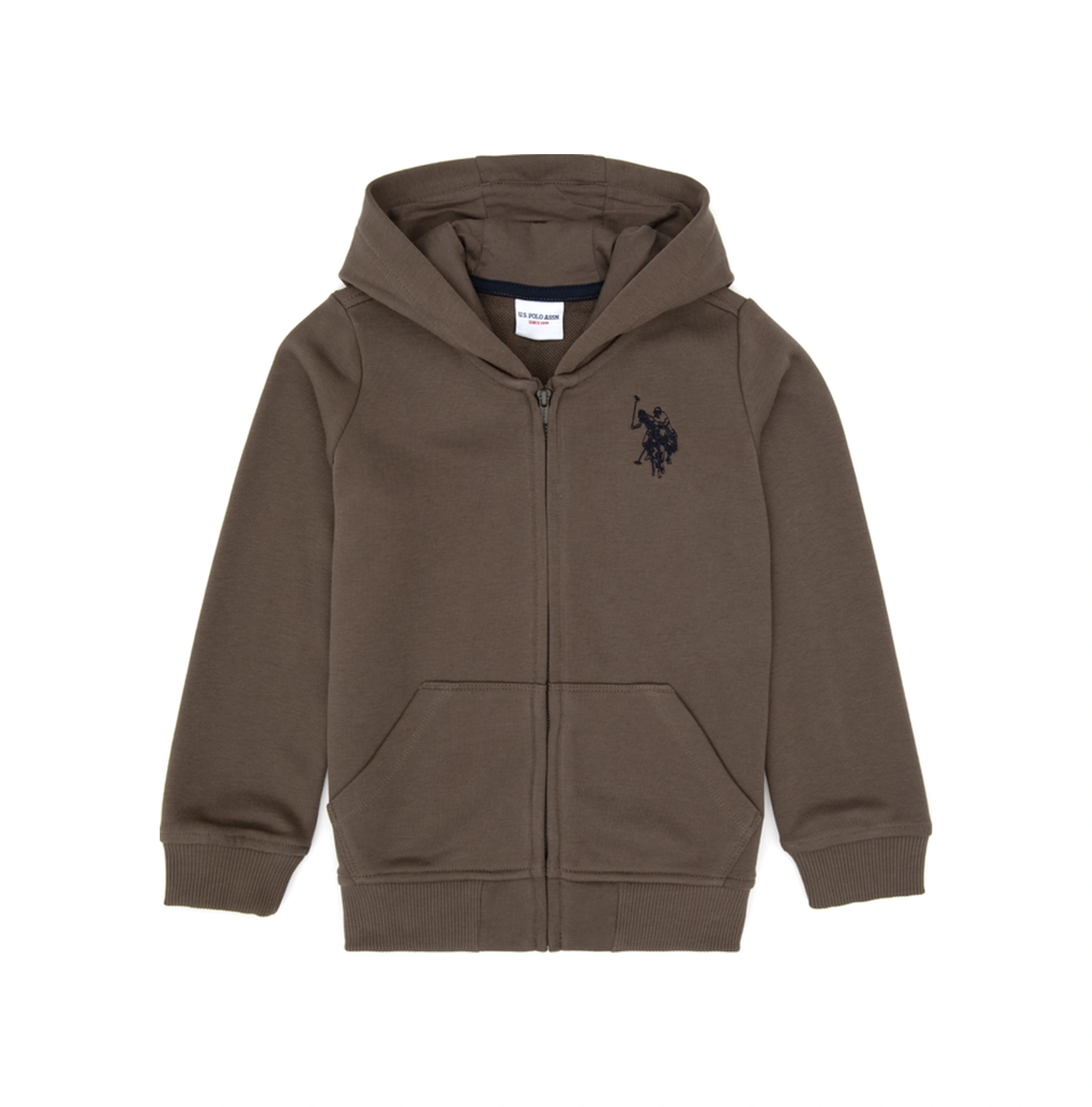 U.S. Polo Assn. Erkek Çocuk Vizon Fermuarlı Kapüşonlu Sweatshirt 50316706-VR052
