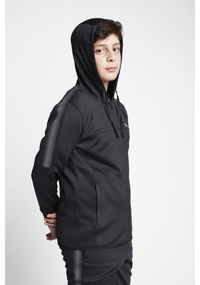 Lescon Siyah Çocuk Fermuarlı Kapüşonlu Sweatshirt 23b-3109