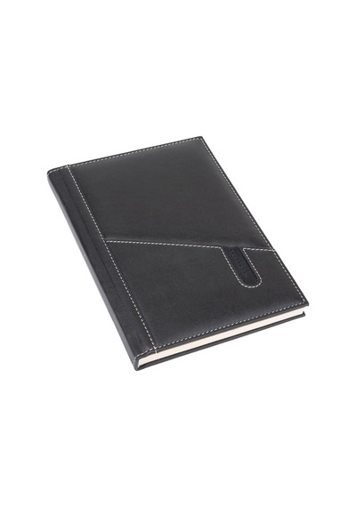 2K 2027 Yeni Yıl Günlük Çizgili Ajanda Deri Telefon Kılıflı Kapak 17x24 CM - Siyah