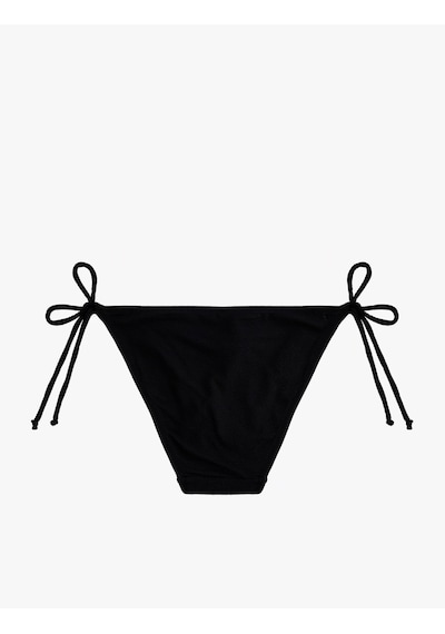 Koton Yanları Bağlamalı İpli Dokulu Bikini Altı Siyah 6sak00011mm