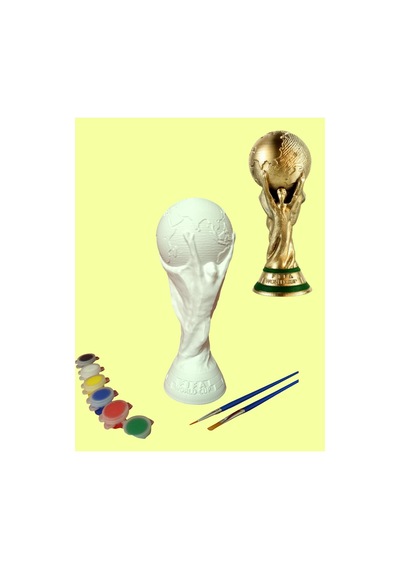 3d Fifa Dünya Kupası 15 Cm Boyama Seti - Kendin Boya Hobi Ve Etkinlik Seti - Akrilik Boya + 2 Fırça