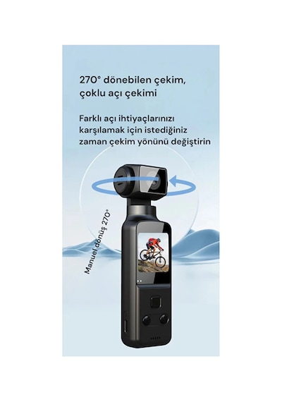 4k Ultra Hd 270 Döndürülebilir Su Geçirmez Wifi Vlog Spor Ve Aksiyon Kamerası B3860 Çok Renkli