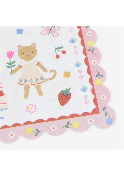 Meri Meri - Kitten Club Large Napkins - Yavru Kedi Kulübü Büyük Peçeteler - L - 16 Adet