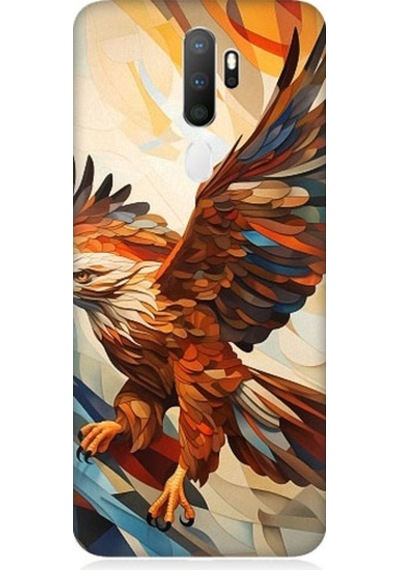 Oppo A5 2020 Uyumlu Uçan Savaşçı Kartal Desenli Silikon Kılıf