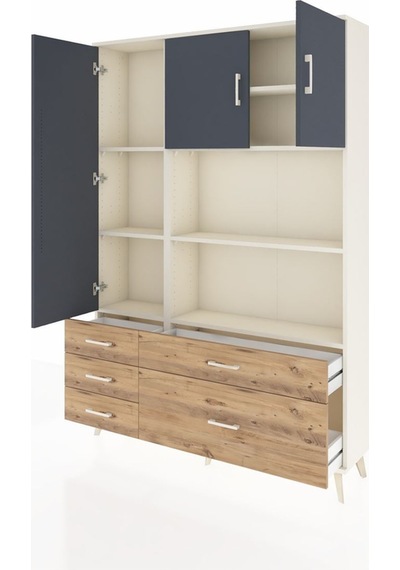 Arges Dolap 7 Raflı 5 Çekmeceli 3 Kapaklı 132x30x195 Aytaşı-antrasit/çam Antrasıt/atlas Çam Arges Dolap 7 Raflı 5 Çekmeceli 3 Kapaklı 132x30x195 Aytaşı-antrasit/çam Antrasıt/atlas Çam