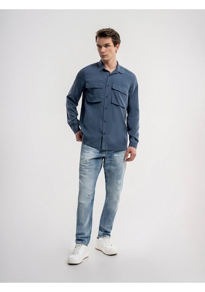 Loft Lf2035819 Ss Erkek Gömlek İndigo