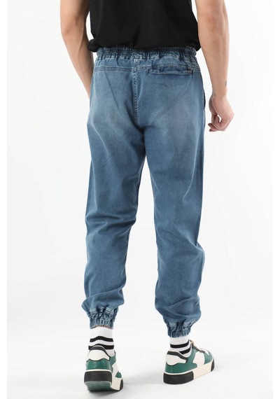 Banny Jeans Erkek Beli Lastikli Jogger Pantolon Mavi