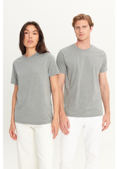 Ac&Co / Altınyıldız Classics Slim Fit Bisiklet Yaka Kısa Kol Pamuklu Erkek Tişört Koyu Gri