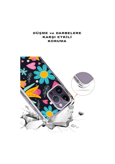 Samsung Galaxy M34 İle Uyumlu Retro Color 1 Baskılı Şeffaf Köşe Korumalı Antişok Kılıf