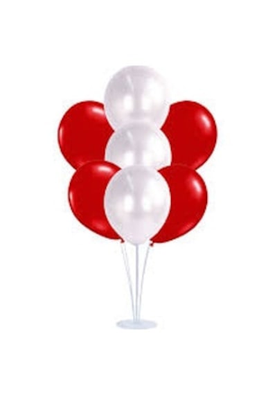 100 Adet Kırmızı-beyaz Balon Seti Ve Balon Balon Zinciri