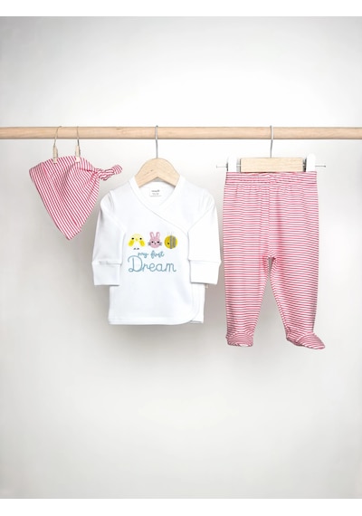 Sezgibaby 3'lü Kız Bebek Zıbın Seti Pembe