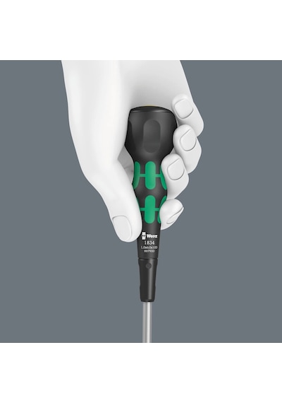Wera 1834 Kraftform Ballgrip/yumru Saplı Düz Tornavida, 1 X 6 X 100 Mm
