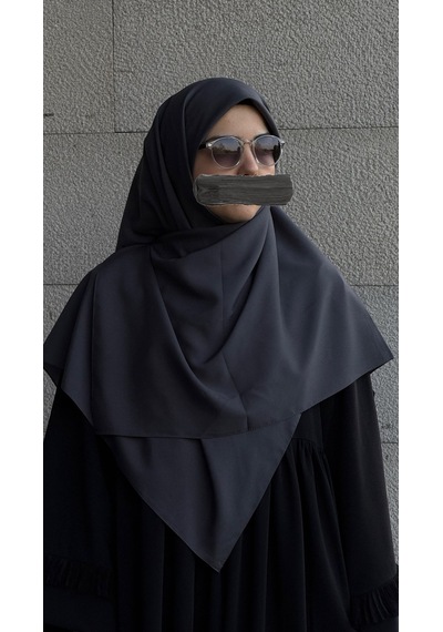 Qalortex Scarf Pamuklu Organik Modal Eşarp-antrasit