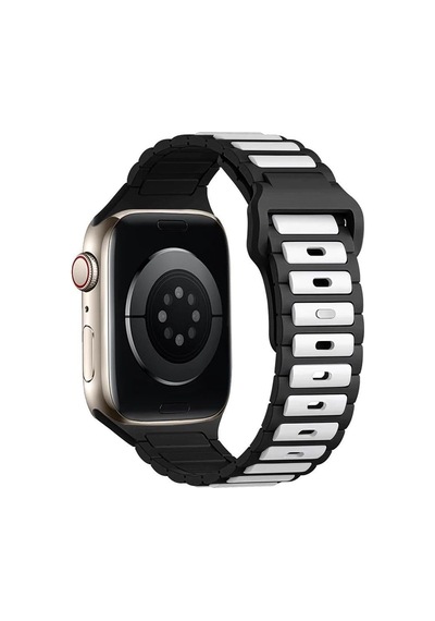 Apple Watch 11 10 9 8 7 6 Se Ultra Uyumlu 42 44 45 46 49mm Çift Renk Bakla Desen Hibrit Silikon Kordon Çok Renkli