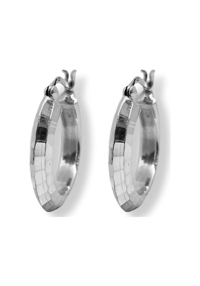 Oya Silver Fasetli Model Kadın Gümüş Halka Küpe 2.5x2.5cm
