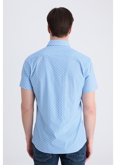 Twn Slim Fit Mavi Baskılı Easy Iron Gömlek 4ec02ad042802 Çok Renkli