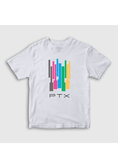 Presmono Unisex Çocuk Colors Pentatonix T-shirt Beyaz