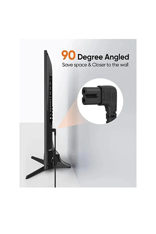 1.5 Metre 1.5mt 2 Pinli 90 Derece L Uç Teyp Radyo Fişi Ps5 Ps4 Ps3 Xbox One S X Power Güç Kablosu