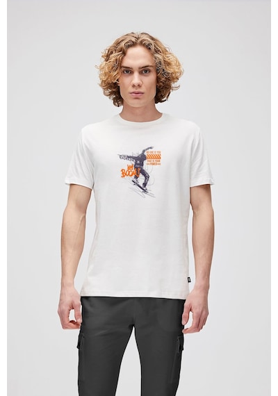 Bad Bear Boom Beyaz Erkek Baskılı Tişört Beyaz