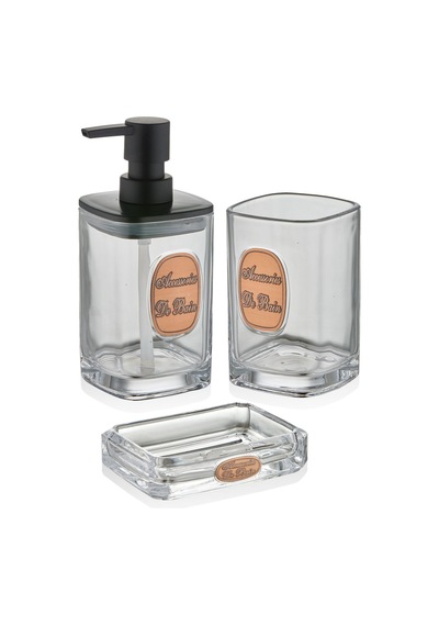 The Mia Globe Banyo Seti 3 Parça Şeffaf 330 Ml Bny0030