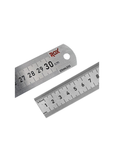 Rox 0199 Çift Taraflı Çelik Cetvel 300 Mm Gümüş