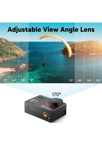 Action Cam 4k60fps 40m Sualtı Kamera 20mp Wifi Aksiyon Kamerası, Dokunmatik Ekranlı Eıs, 8x Zoom Ses Kumandalı Uzaktan Kumandalı Aksesuar Kiti Spor Kamera V50 Elite