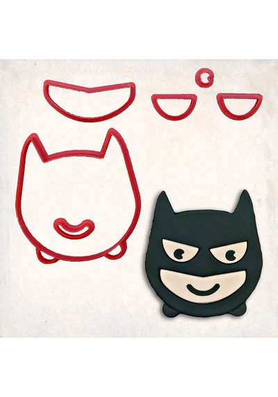 Batman Maske Detay Kurabiye Kalıp Seti 6 Lı KIrmızı