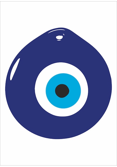 Nazar Boncuğu Sticker Araba Oto Motosiklet Karavan Sticker Etiket 00005 12X12 Cm