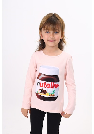 Toontoy Kids Toontoy Kız Çocuk Nutella Baskılı T-shirt Pudra