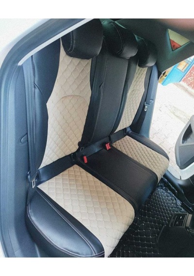 Seat Leon 13 20 Arası Arka Sırt 2 1. Arka Sırt Kolcaksız Model Krem Zemin Krem Nakışlı Taytüyü Deri