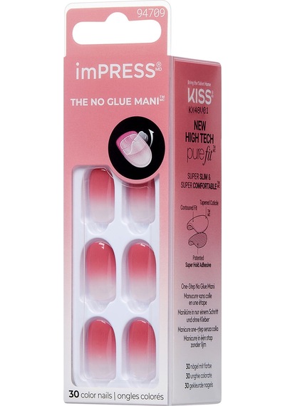 İmpress Color Kendinden Yapışkanlı Takma Tırnak Kısa Ombre Pembe