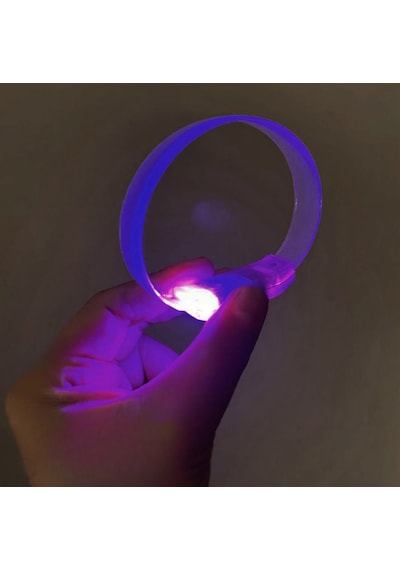 3 - 871 - Modlu Pilli Led Işıklı Esnek Parti - Csmo-tex - Bilekliği Mor