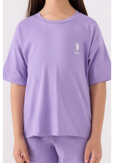 U.S. Polo Assn. U.s. Polo Assn Kız Çocuk Mor Bermuda Takım Us1848-c-v62 Mor