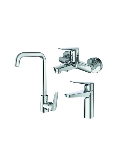 Creavit Bevel Lavabo Banyo Ve Mutfak Batarya Seti - Krom