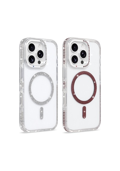 Maks Technology iPhone Uyumlu 16 Pro Kılıf M-safe Şarj Özellikli Mkst Tera Silikon Kapak - Şeffaf