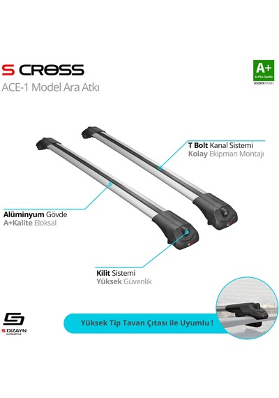 S-dizayn Universal Ace-1 Model Gri Ara Atkı 122 Cm A+ Kalite