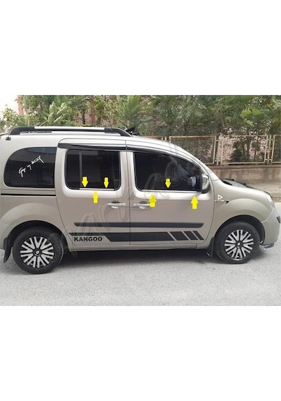 Renault Kangoo Krom Cam Çıtası 2008 Sonrası 4 Parça Paslanmaz  Çel
