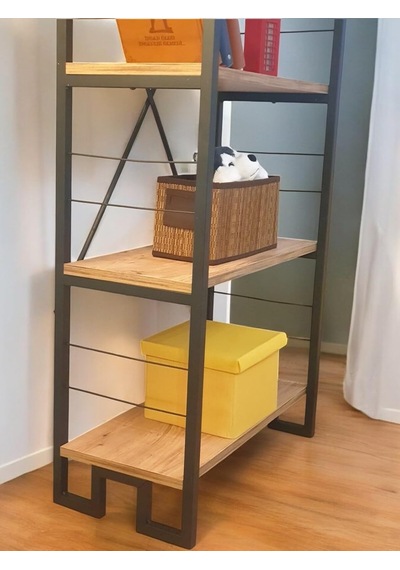 Dekoratif Ahşap Raflı Metal Kitaplık Çok Amaçlı 5 Raflı Dolap Matkapsız Kolay Kurulum Çok Renkli Dekoratif Ahşap Raflı Metal Kitaplık Çok Amaçlı 5 Raflı Dolap Matkapsız Kolay Kurulum Çok Renkli