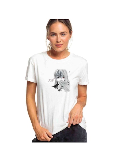 Anime Tokyo Ghoul Anteiku Baskılı Beyaz Kadın Tshirt (534307125)