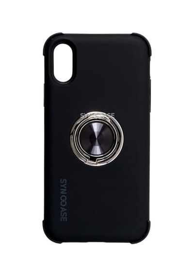 İphone Xs Max Halka Standlı Mat Kılıf Ring Holder Parmak Tutuculu Darbe Emici Tpu Koruyucu Kapak 6.5 İnç Uyumlu Siya Diğer